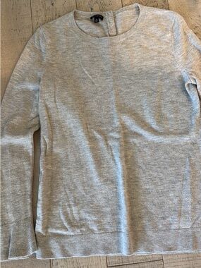 Talbots Heather Light Gray Crewneck Pullover Sweater